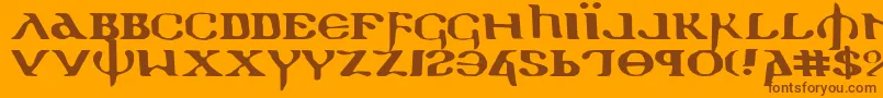 Holyv2e Font – Brown Fonts on Orange Background