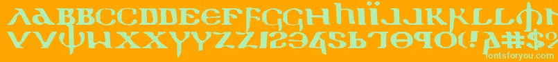 Holyv2e Font – Green Fonts on Orange Background
