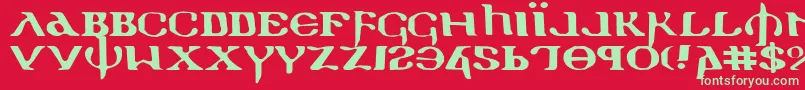 Holyv2e Font – Green Fonts on Red Background