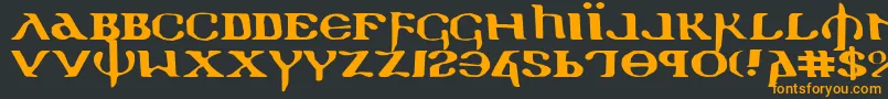 Holyv2e Font – Orange Fonts on Black Background