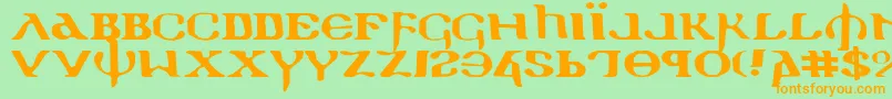 Holyv2e Font – Orange Fonts on Green Background