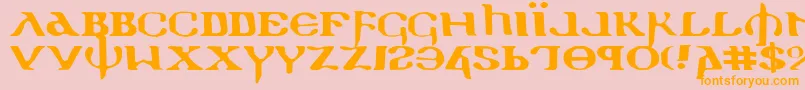 Holyv2e Font – Orange Fonts on Pink Background