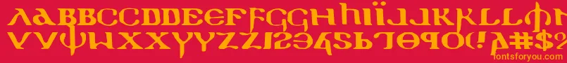 Holyv2e Font – Orange Fonts on Red Background