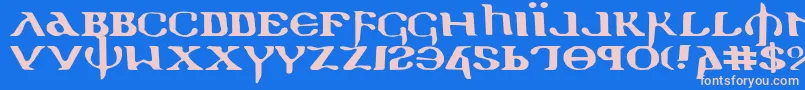 Holyv2e Font – Pink Fonts on Blue Background