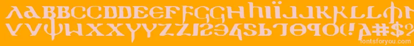 Holyv2e Font – Pink Fonts on Orange Background