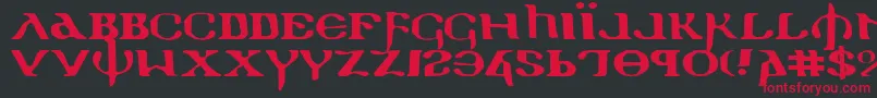 Holyv2e Font – Red Fonts on Black Background