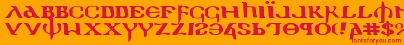 Holyv2e Font – Red Fonts on Orange Background
