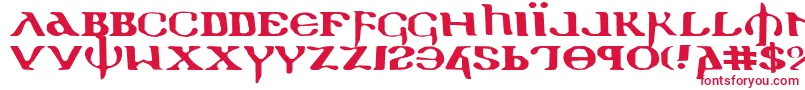 Holyv2e-Schriftart – Rote Schriften auf weißem Hintergrund