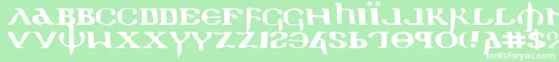 Holyv2e-Schriftart – Weiße Schriften auf grünem Hintergrund