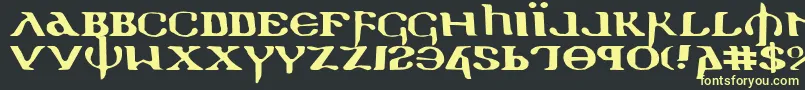 Holyv2e Font – Yellow Fonts on Black Background