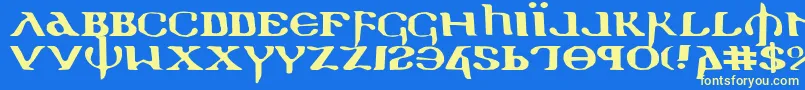 Holyv2e Font – Yellow Fonts on Blue Background