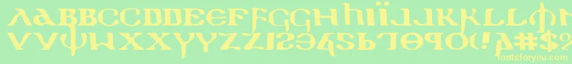 Holyv2e Font – Yellow Fonts on Green Background