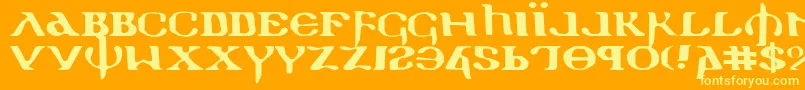 Holyv2e Font – Yellow Fonts on Orange Background