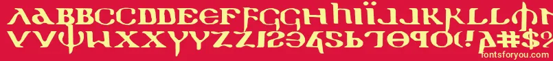 Шрифт Holyv2e – жёлтые шрифты на красном фоне