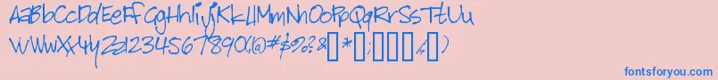 Bitch Font – Blue Fonts on Pink Background