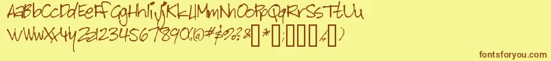 Шрифт Bitch – коричневые шрифты на жёлтом фоне