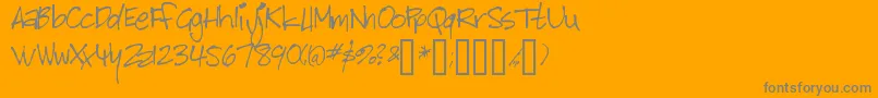 Fonte Bitch – fontes cinzas em um fundo laranja