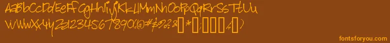 Bitch Font – Orange Fonts on Brown Background