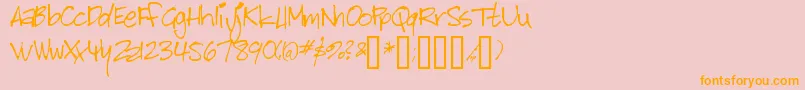 Bitch Font – Orange Fonts on Pink Background