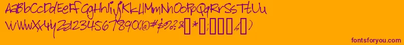 Bitch Font – Purple Fonts on Orange Background