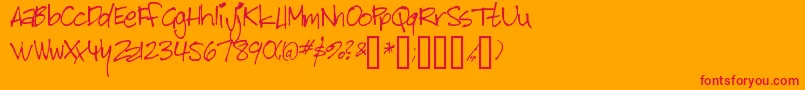 フォントBitch – オレンジの背景に赤い文字