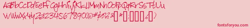 Bitch Font – Red Fonts on Pink Background