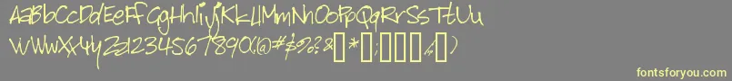 Bitch Font – Yellow Fonts on Gray Background
