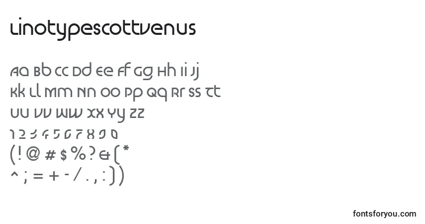 Шрифт LinotypeScottVenus – алфавит, цифры, специальные символы