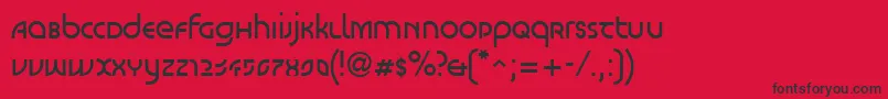 フォントLinotypeScottVenus – 赤い背景に黒い文字