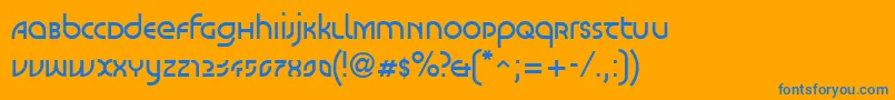 LinotypeScottVenus Font – Blue Fonts on Orange Background