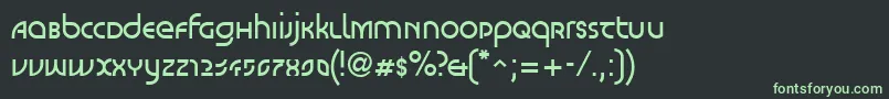 フォントLinotypeScottVenus – 黒い背景に緑の文字