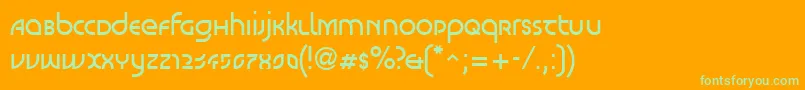 LinotypeScottVenus Font – Green Fonts on Orange Background