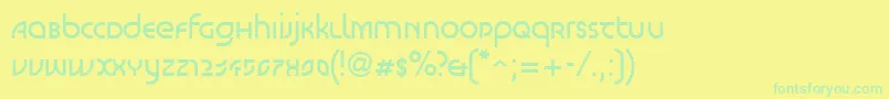 フォントLinotypeScottVenus – 黄色い背景に緑の文字