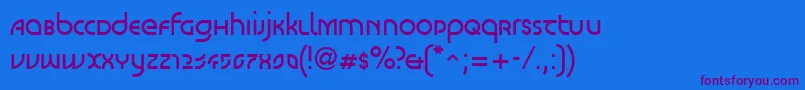 Czcionka LinotypeScottVenus – fioletowe czcionki na niebieskim tle