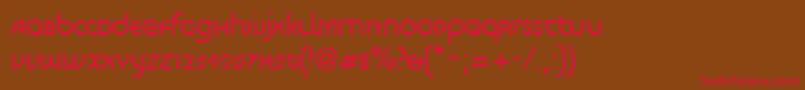 LinotypeScottVenus-Schriftart – Rote Schriften auf braunem Hintergrund