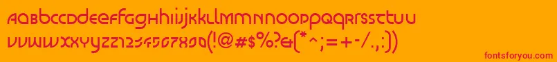 LinotypeScottVenus Font – Red Fonts on Orange Background