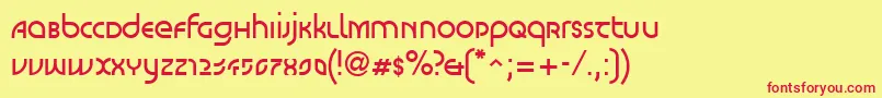 LinotypeScottVenus Font – Red Fonts on Yellow Background