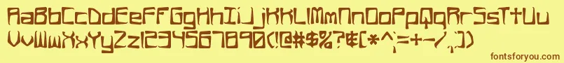 RehearsalOffsetBrk Font – Brown Fonts on Yellow Background