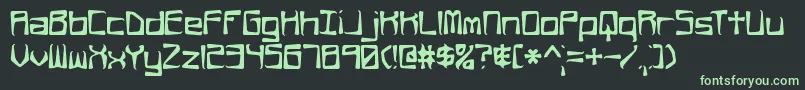 RehearsalOffsetBrk Font – Green Fonts on Black Background