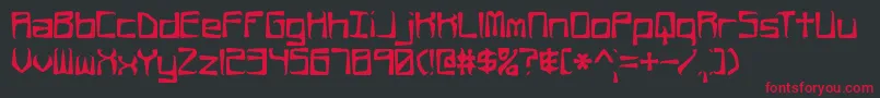 RehearsalOffsetBrk Font – Red Fonts on Black Background