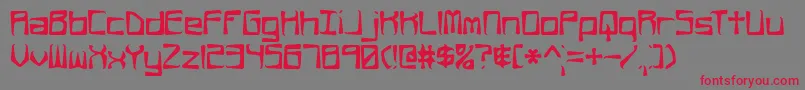 RehearsalOffsetBrk Font – Red Fonts on Gray Background
