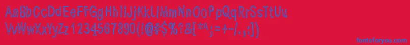 HereWeAreNowEntertainUs Font – Blue Fonts on Red Background