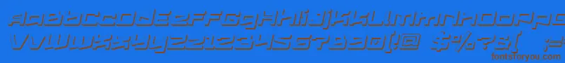 Logofontik4fExtrudedItalic Font – Brown Fonts on Blue Background