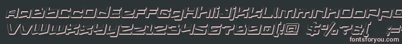 フォントLogofontik4fExtrudedItalic – 黒い背景にピンクのフォント