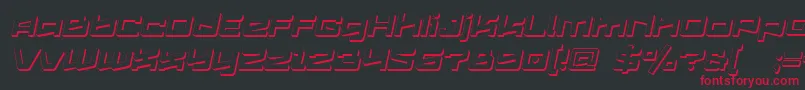 Logofontik4fExtrudedItalic-Schriftart – Rote Schriften auf schwarzem Hintergrund