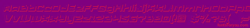 Logofontik4fExtrudedItalic Font – Red Fonts on Purple Background