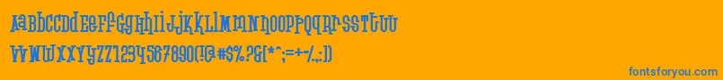 フォントKrupke ffy – オレンジの背景に青い文字