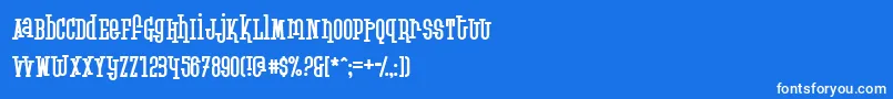 フォントKrupke ffy – 青い背景に白い文字