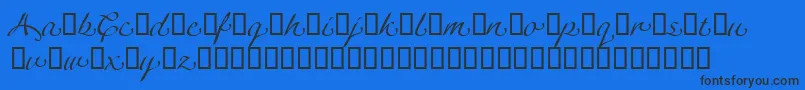 LinotypeagogoSwashthree Font – Black Fonts on Blue Background