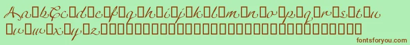 LinotypeagogoSwashthree Font – Brown Fonts on Green Background